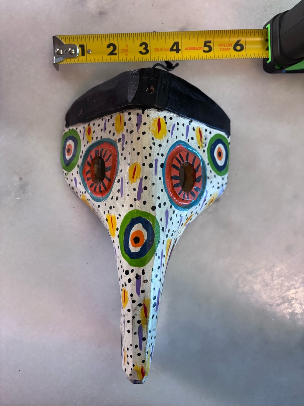 Vintage Guatemalan Hand Carved Wooden Toucan Bird Mask Wall Hanging Decor